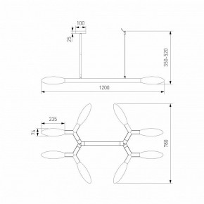 Люстра на штанге Eurosvet Covalent 30180 черный в Копейске - kopejsk.ok-mebel.com | фото 3