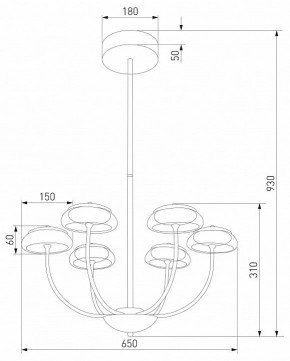 Люстра на штанге Eurosvet Fungo 50388 LED черный в Копейске - kopejsk.ok-mebel.com | фото 4