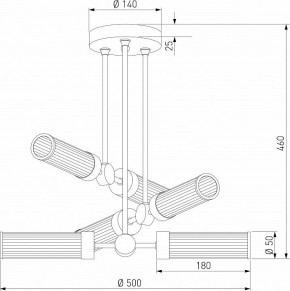 Люстра на штанге Eurosvet Oriens 60166/6 латунь в Копейске - kopejsk.ok-mebel.com | фото 5