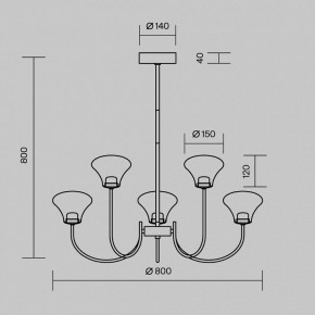 Люстра на штанге Maytoni Dynasty MOD402PL-L30BS3K в Копейске - kopejsk.ok-mebel.com | фото 4