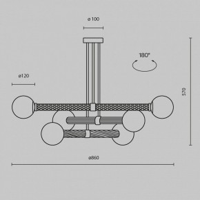 Люстра на штанге Maytoni Teatro MOD287PL-06BS в Копейске - kopejsk.ok-mebel.com | фото 3