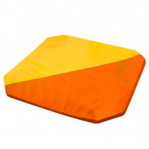 Мат гимнастический 1,3x1,3x0,05м складной скошенные углы цв.оранжевый-желтый в Копейске - kopejsk.ok-mebel.com | фото 1