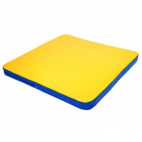 Мат гимнастический 1,36х1,36х0,08м складной закругленные углы цв. синий-желтый (для ДСК Игрунок) в Копейске - kopejsk.ok-mebel.com | фото 1