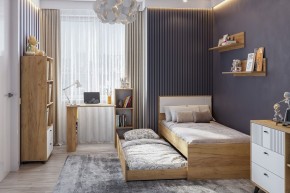 МИЛАН Спальня (Дуб Золотой/Белый матовый) в Копейске - kopejsk.ok-mebel.com | фото 46
