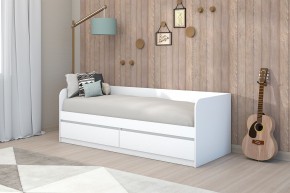 МС "Хилтон" Кровать 0,8 (Белый текстурный) в Копейске - kopejsk.ok-mebel.com | фото 3