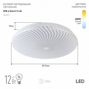 Накладной светильник Эра Slim SPB-6 Slim 8 12-4K в Копейске - kopejsk.ok-mebel.com | фото 2
