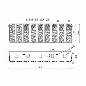 Накладной светильник iLamp Panorama W4688-58 MBK+CR в Копейске - kopejsk.ok-mebel.com | фото 2