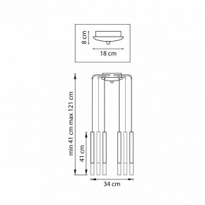 Подвесная люстра Lightstar Tubo L8T747133 в Копейске - kopejsk.ok-mebel.com | фото 3