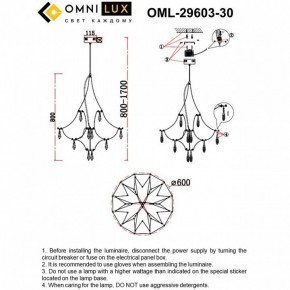Подвесная люстра Omnilux Perelli OML-29603-30 в Копейске - kopejsk.ok-mebel.com | фото 10