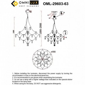 Подвесная люстра Omnilux Perelli OML-29603-63 в Копейске - kopejsk.ok-mebel.com | фото 8