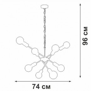 Подвесная люстра Vitaluce V4750 V4750-1/8 в Копейске - kopejsk.ok-mebel.com | фото 2