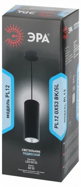 Подвесной светильник Эра  PL12 GX53 BK/SL в Копейске - kopejsk.ok-mebel.com | фото 6