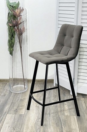 Полубарный стул CHILLI-QB SQUARE графит #14, велюр / черный каркас (H=66cm) М-City в Копейске - kopejsk.ok-mebel.com | фото 2