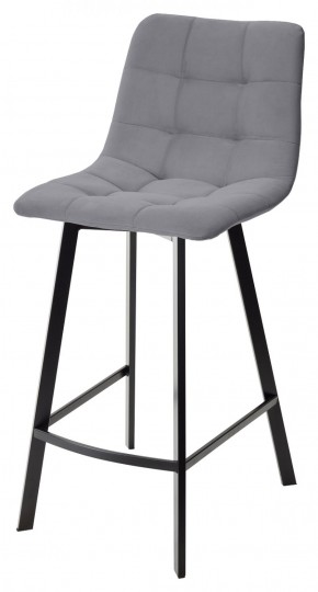 Полубарный стул CHILLI-QB SQUARE серый #27, велюр / черный каркас (H=66cm) М-City в Копейске - kopejsk.ok-mebel.com | фото