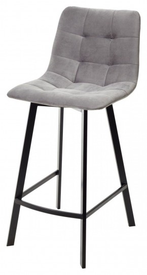 Полубарный стул CHILLI-QB SQUARE светло-серый #26, велюр / черный каркас (H=66cm) М-City в Копейске - kopejsk.ok-mebel.com | фото