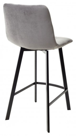 Полубарный стул CHILLI-QB SQUARE светло-серый #26, велюр / черный каркас (H=66cm) М-City в Копейске - kopejsk.ok-mebel.com | фото 4