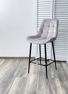 Полубарный стул ХОФМАН, цвет H-09 Светло-серый, велюр / черный каркас H=63cm М-City в Копейске - kopejsk.ok-mebel.com | фото 2
