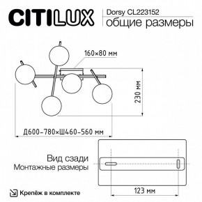 Потолочная люстра Citilux Dorsy CL223152 в Копейске - kopejsk.ok-mebel.com | фото 10