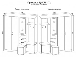 Прихожая Дуся 1.7 УНИ (Дуб Бунратти/Белый Бриллиант) в Копейске - kopejsk.ok-mebel.com | фото 2