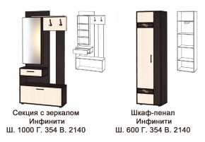 ИНФИНИТИ Прихожая (Секция с зеркалом + шкаф-пенал) в Копейске - kopejsk.ok-mebel.com | фото 3