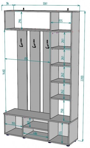 Прихожая с зеркалом V20_M в Копейске - kopejsk.ok-mebel.com | фото 2