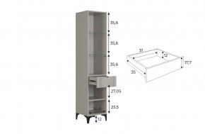 РИЧ Шкаф однодверный со стеклом в Копейске - kopejsk.ok-mebel.com | фото 3