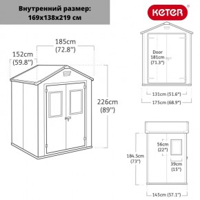 Сарай Манор 6*5 TWF (два окна на фасаде) MANOR 6x5 DD (two windows at the front) в Копейске - kopejsk.ok-mebel.com | фото 2