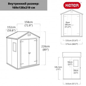 Сарай Манор 6x5DD (Manor 6x5DD) cерый/белый в Копейске - kopejsk.ok-mebel.com | фото 2