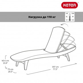 Шезлонг Пацифик (Pacific) графит в Копейске - kopejsk.ok-mebel.com | фото 2