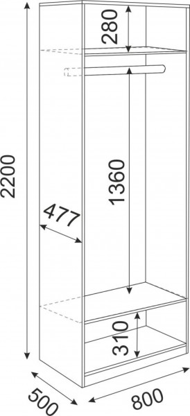 Шкаф 2 двери М02 Беатрис (дуб млечный) в Копейске - kopejsk.ok-mebel.com | фото 2