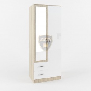 Шкаф 2-х створчатый с зеркалом Софи СШК 800.3 (дуб сонома/белый глянец) в Копейске - kopejsk.ok-mebel.com | фото 1
