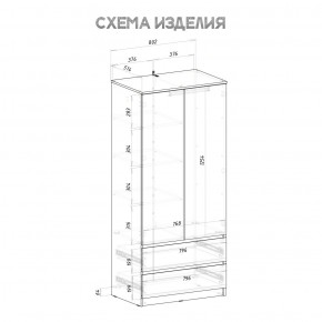 Шкаф 2-х створчатый Симпл ШК-03 (графит) в Копейске - kopejsk.ok-mebel.com | фото 4