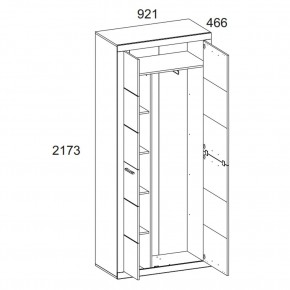 Шкаф 2D OSKAR , цвет дуб Санремо в Копейске - kopejsk.ok-mebel.com | фото 4