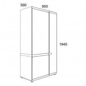 Шкаф 2D/TYP 20A, LINATE ,цвет белый/сонома трюфель в Копейске - kopejsk.ok-mebel.com | фото 3