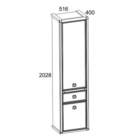 Шкаф 2D1S, MAGELLAN, цвет Сосна винтаж в Копейске - kopejsk.ok-mebel.com | фото 2