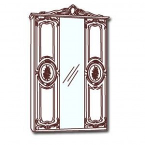 Шкаф 3-х дверный с зеркалами (01.143) Роза (орех) в Копейске - kopejsk.ok-mebel.com | фото