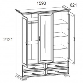 Шкаф 3D4S Z, TIFFANY, цвет вудлайн кремовый в Копейске - kopejsk.ok-mebel.com | фото 2