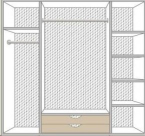 Шкаф 4-х дверный с зеркалами (02.144) Рома (беж) в Копейске - kopejsk.ok-mebel.com | фото 2