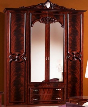 Шкаф 4-х дверный с зеркалами (03.144) Ольга (могано) в Копейске - kopejsk.ok-mebel.com | фото