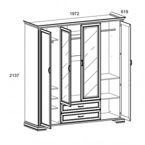 Шкаф 4D2S Z , MONAKO, цвет Сосна винтаж в Копейске - kopejsk.ok-mebel.com | фото