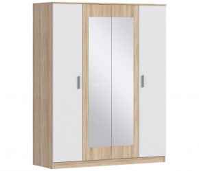 Шкаф 4х дверный с зеркалами Уют СБ-2750/1 (Дуб Сонома/Белый) в Копейске - kopejsk.ok-mebel.com | фото