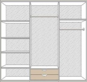 Шкаф 6-и дверный с зеркалами (02.146) Рома (беж) в Копейске - kopejsk.ok-mebel.com | фото 2