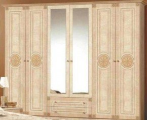 Шкаф 6-и дверный с зеркалами (02.146) Рома (беж) в Копейске - kopejsk.ok-mebel.com | фото