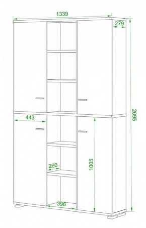 Шкаф книжный Домино ПУ-40-5 в Копейске - kopejsk.ok-mebel.com | фото 2