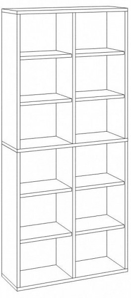 Шкаф книжный Домино СУ(ш2в2)+4ФГ в Копейске - kopejsk.ok-mebel.com | фото 2