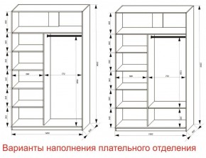 Шкаф-купе 1400 серии SOFT D6+D6+B2+PL3 (2 ящика+2штанги) профиль «Капучино» в Копейске - kopejsk.ok-mebel.com | фото 7