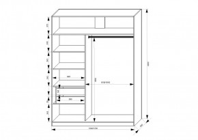 Шкаф-купе 1700 серии NEW CLASSIC K3+K3+B2+PL1 (2 ящика+1 штанга) профиль «Капучино» в Копейске - kopejsk.ok-mebel.com | фото 3