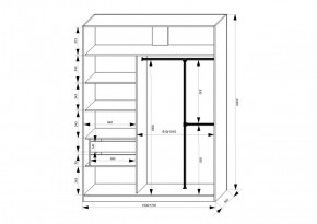 Шкаф-купе 1700 серии NEW CLASSIC K4+K4+B2+PL4 (2 ящика+F обр. штанга) профиль «Капучино» в Копейске - kopejsk.ok-mebel.com | фото 3