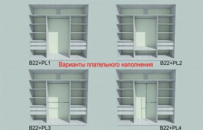Шкаф-купе 1950 серии SILVER S6+S1+S6Z B22+PL1 (по 2 ящика лев/прав+1 штанга) профиль «Серебро» в Копейске - kopejsk.ok-mebel.com | фото 5