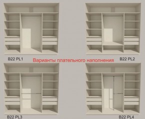 Шкаф-купе 2100 серии SOFT D2+D7+D3+B22+PL2 (по 2 ящика лев/прав+1штанга+1полка) профиль «Графит» в Копейске - kopejsk.ok-mebel.com | фото 6